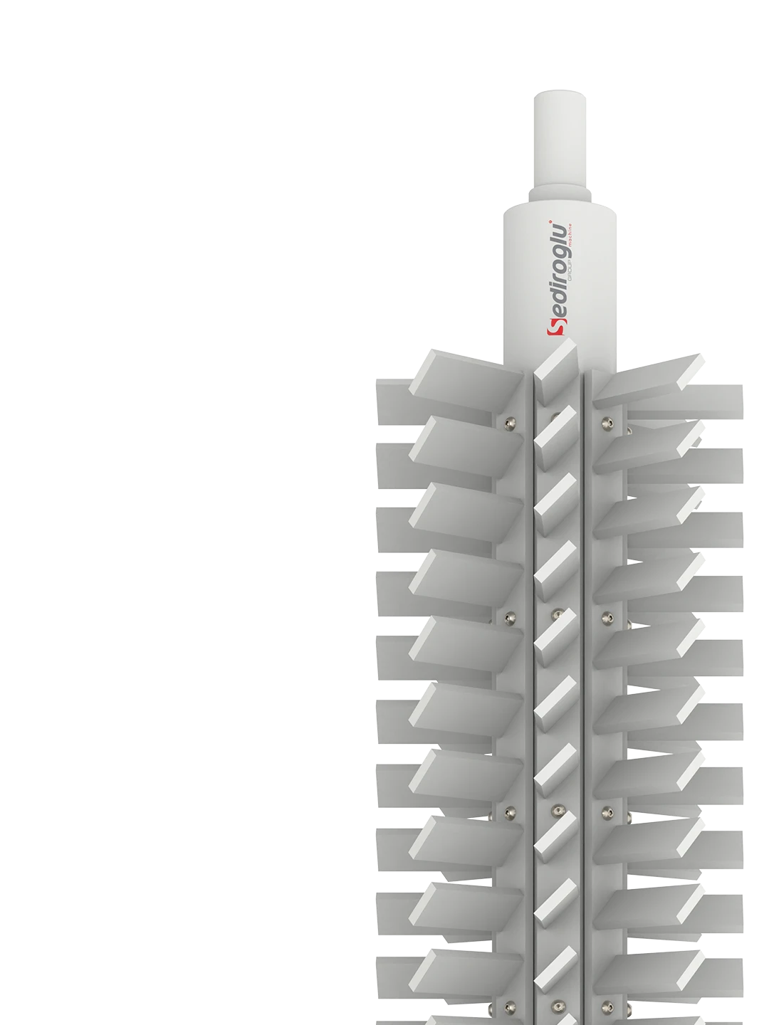 Rotor system with integrated mixing paddles.
