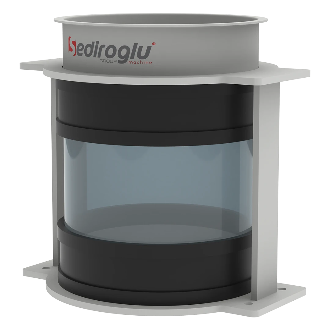 Visual monitoring of product flow inside inlet pipe.