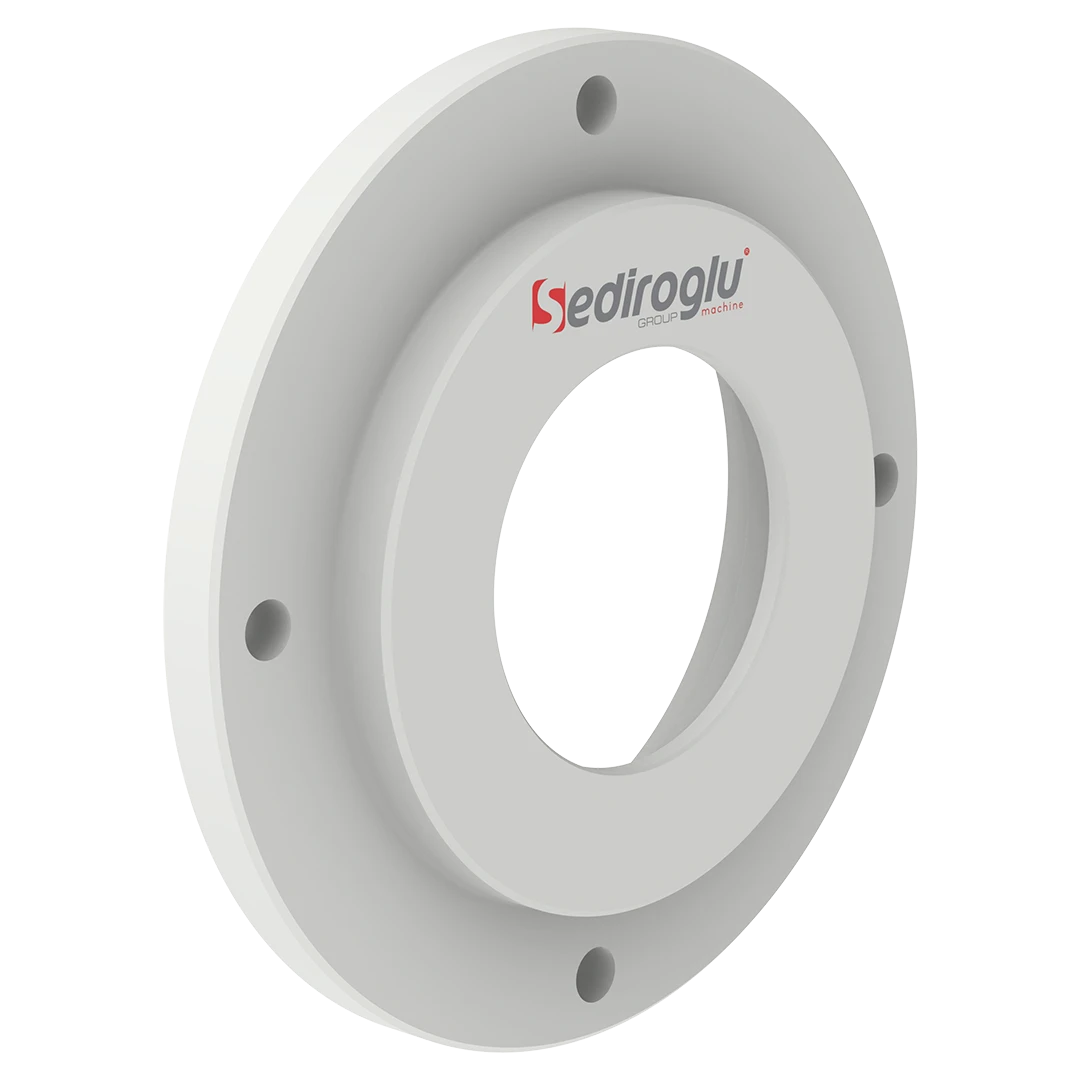 Side profile of open cover mounted on bearing block housing.