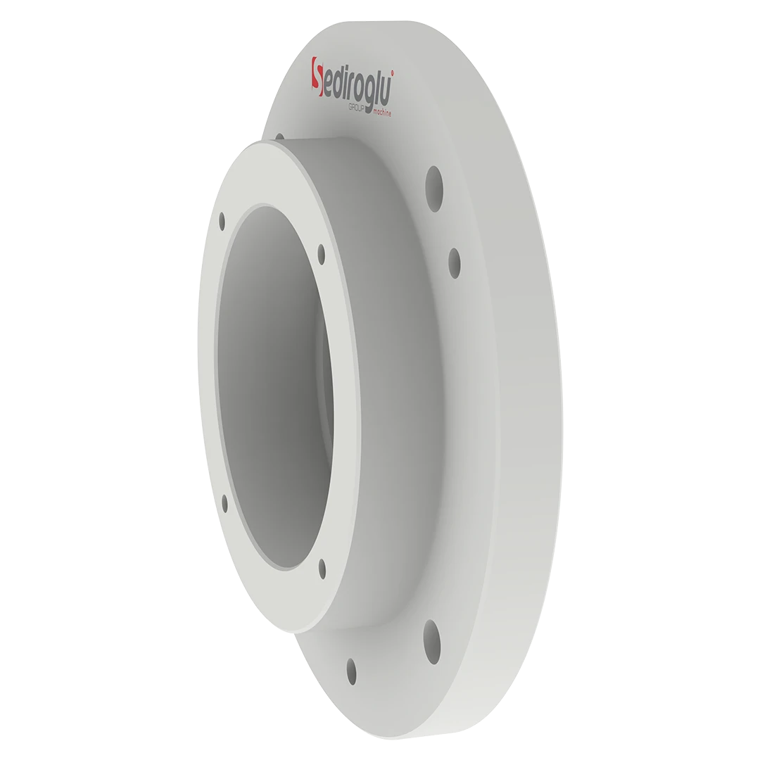 Front view of bearing block used in grain cleaning and milling machines.