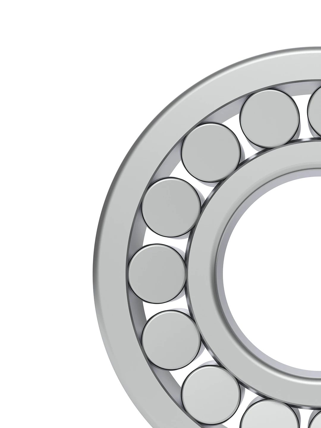 Inner and outer ring structure of a Horizontal Scourer bearing designed for stable rotor support in grain cleaning equipment