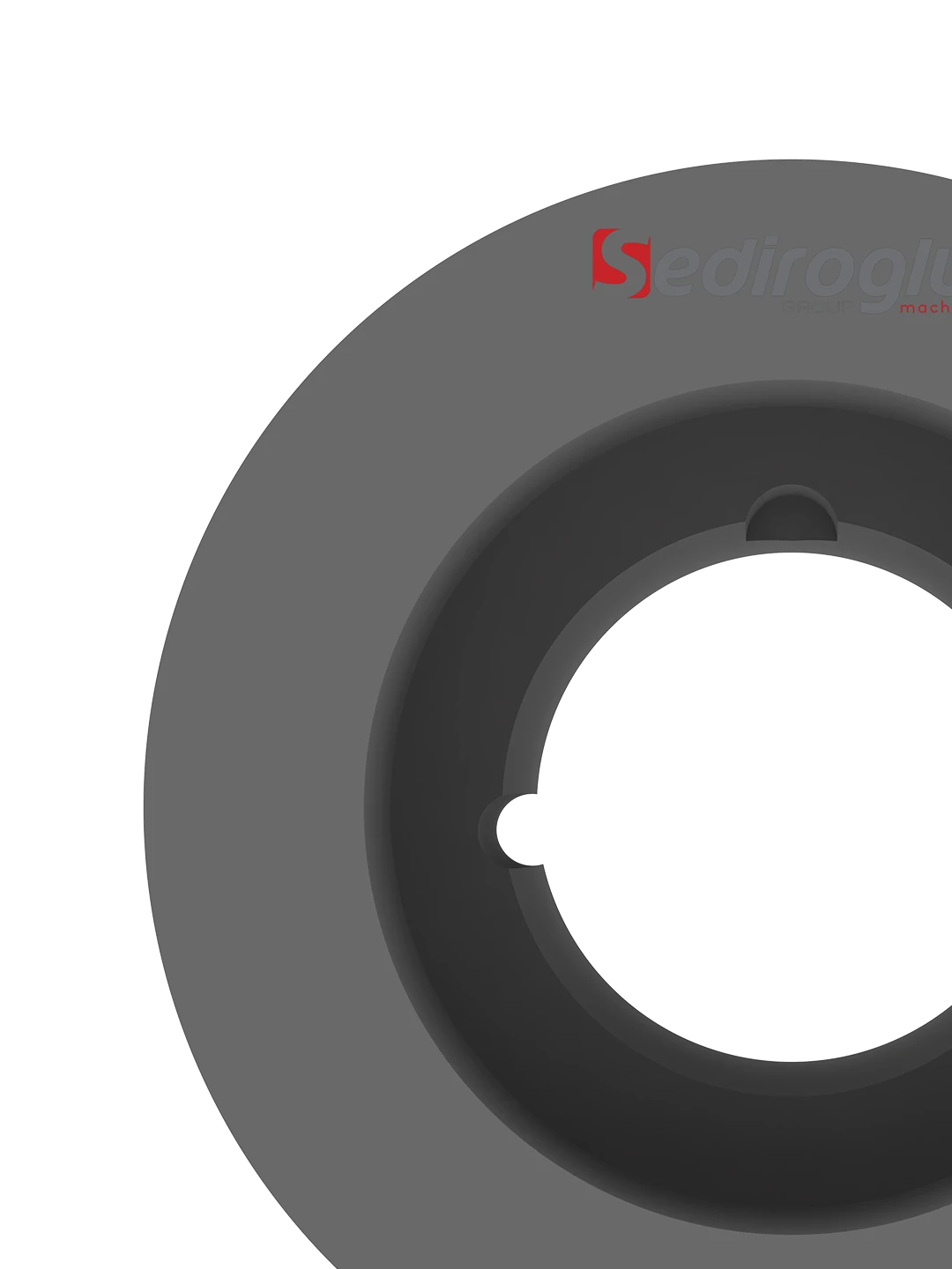 Front view showing four precision-machined V-belt grooves for stable power transmission in grain processing machines