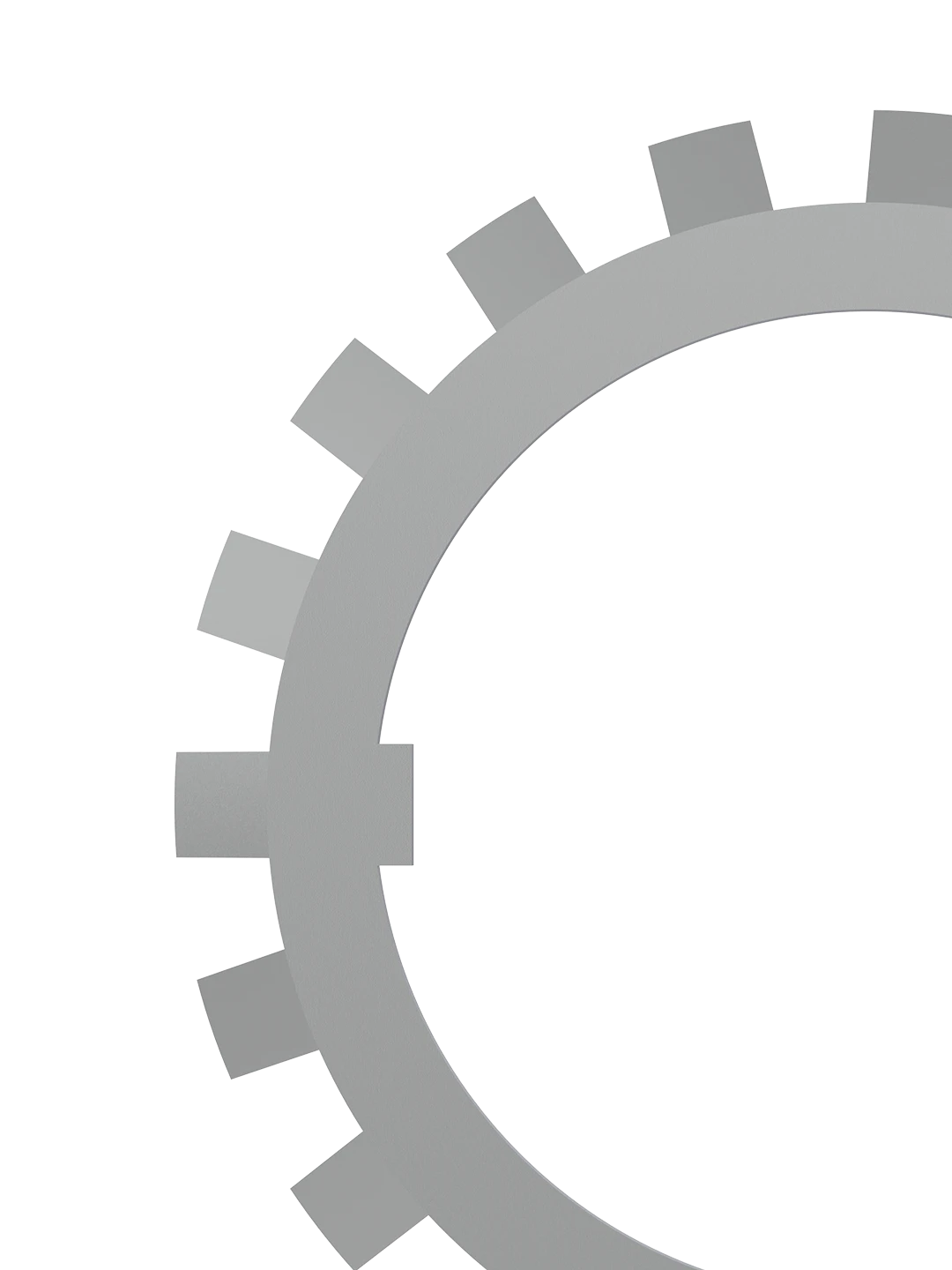 Front view of MB lock washer showing inner tab and outer locking tabs for secure bearing fixation