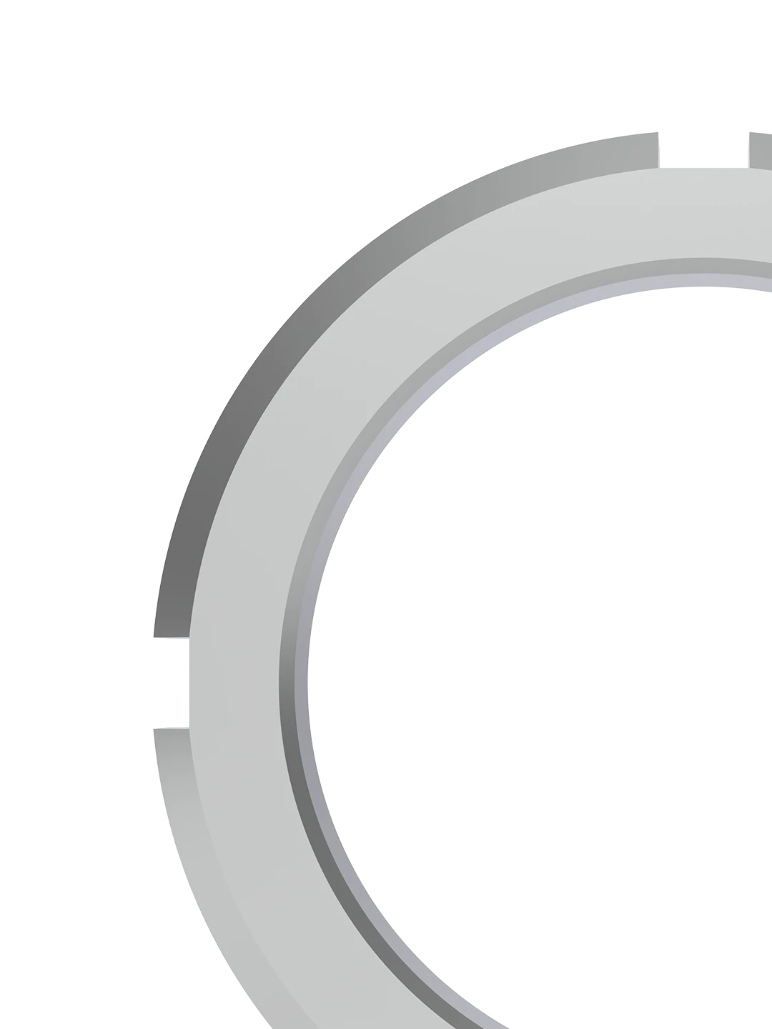 Front view of metric thread KM lock nut designed for bearing fixation in milling machines
