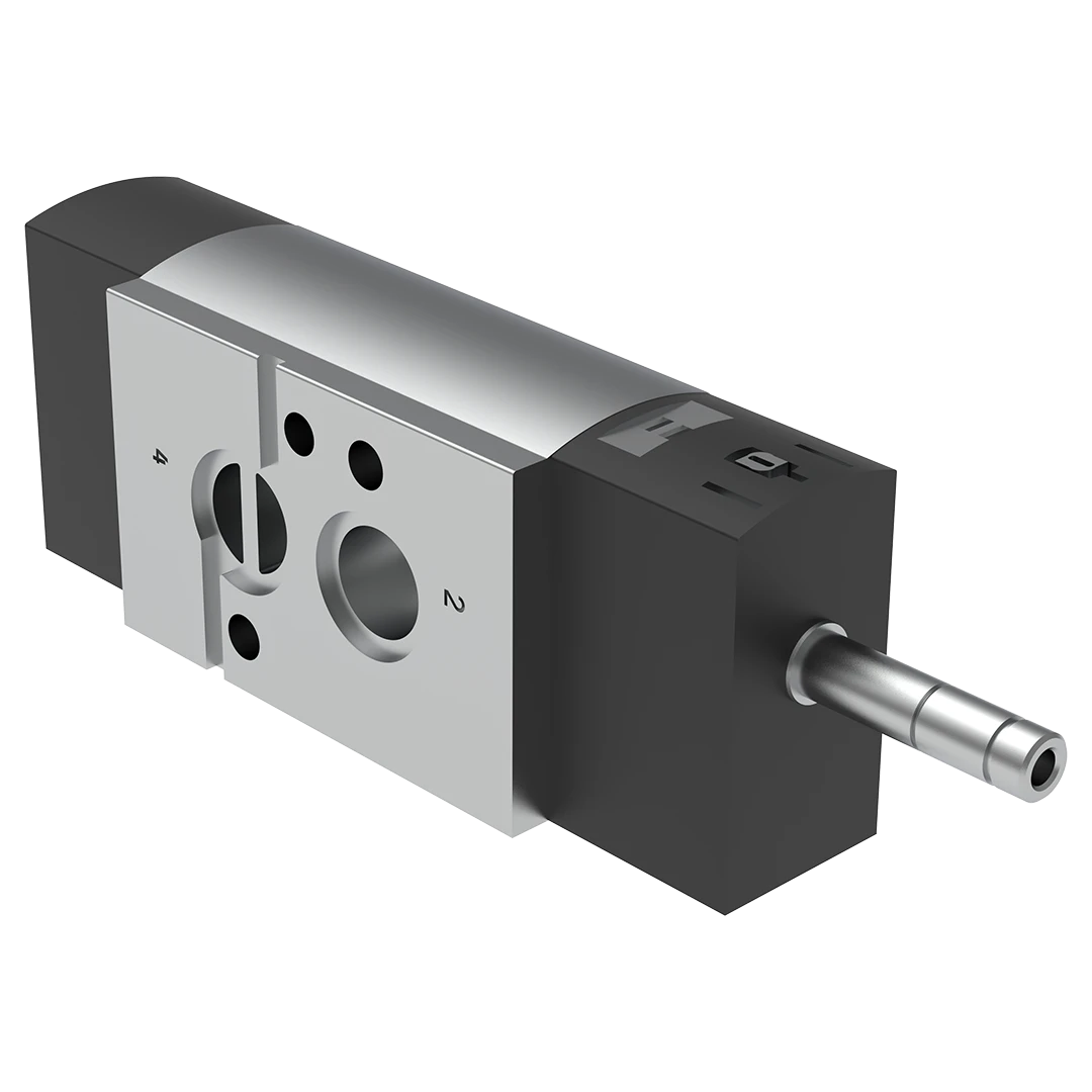 Front view of VUVS solenoid valve designed for precise pneumatic control in corn flour and whole wheat mills