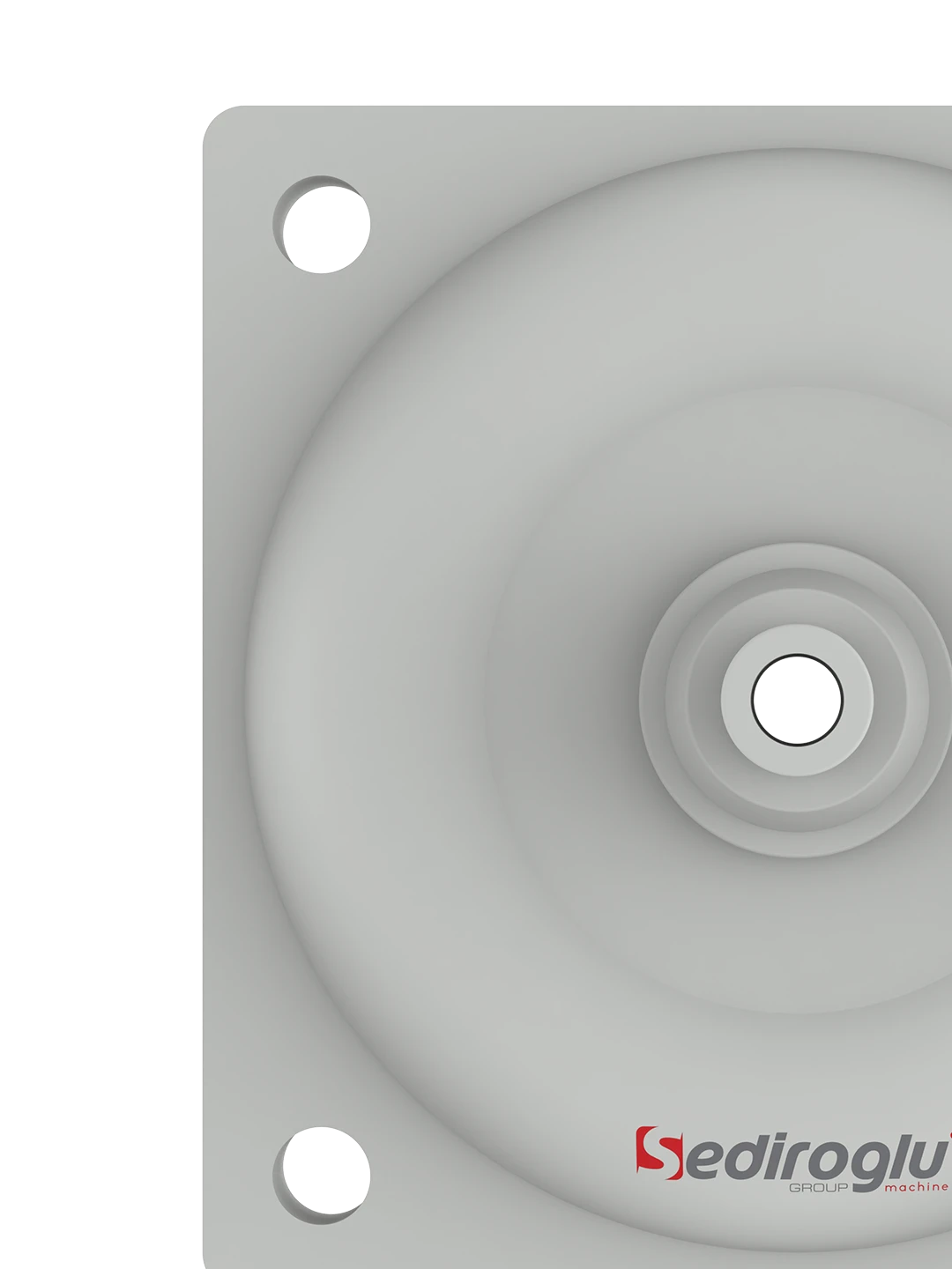 Installed plastic diaphragm cover protecting internal diaphragm components