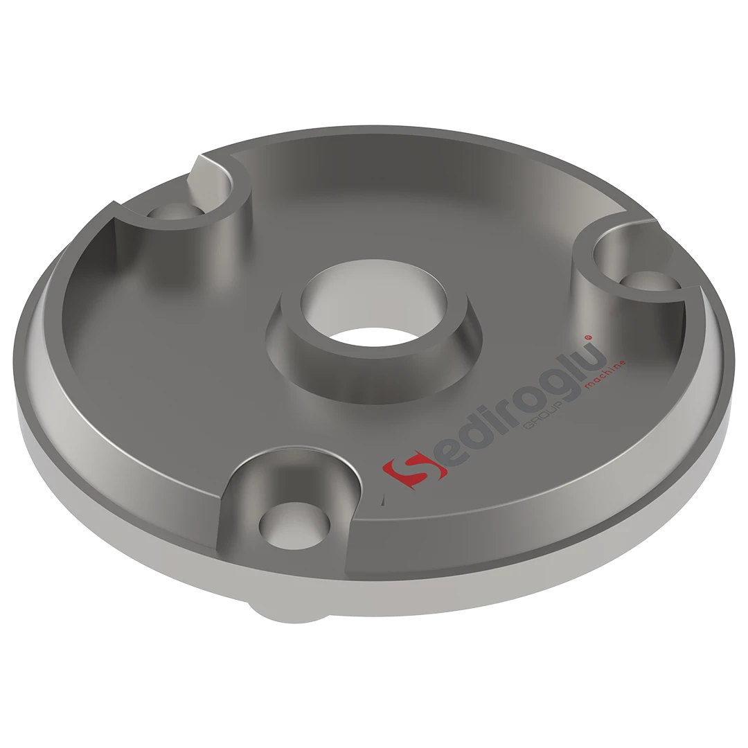 CNC-machined aluminum diaphragm cover with precise tolerances