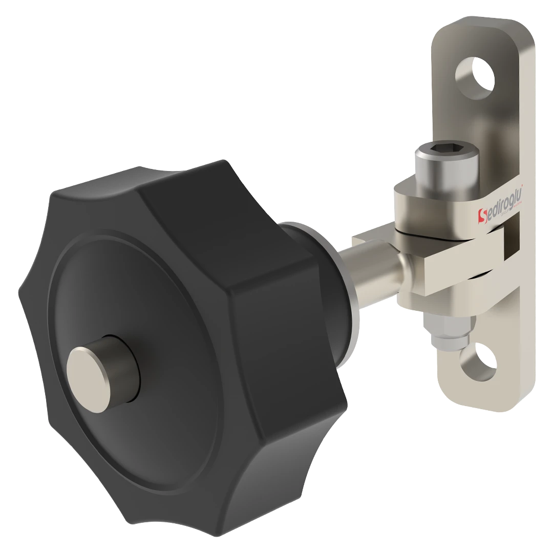 Ergonomic plastic handle for easy manual locking