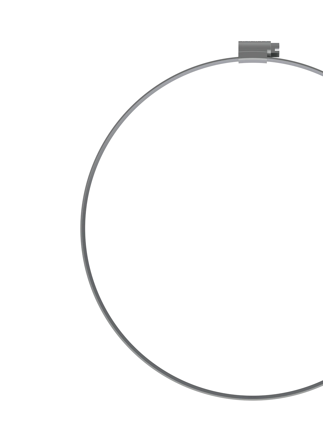 Installed clamp securing filter bag and wire cage