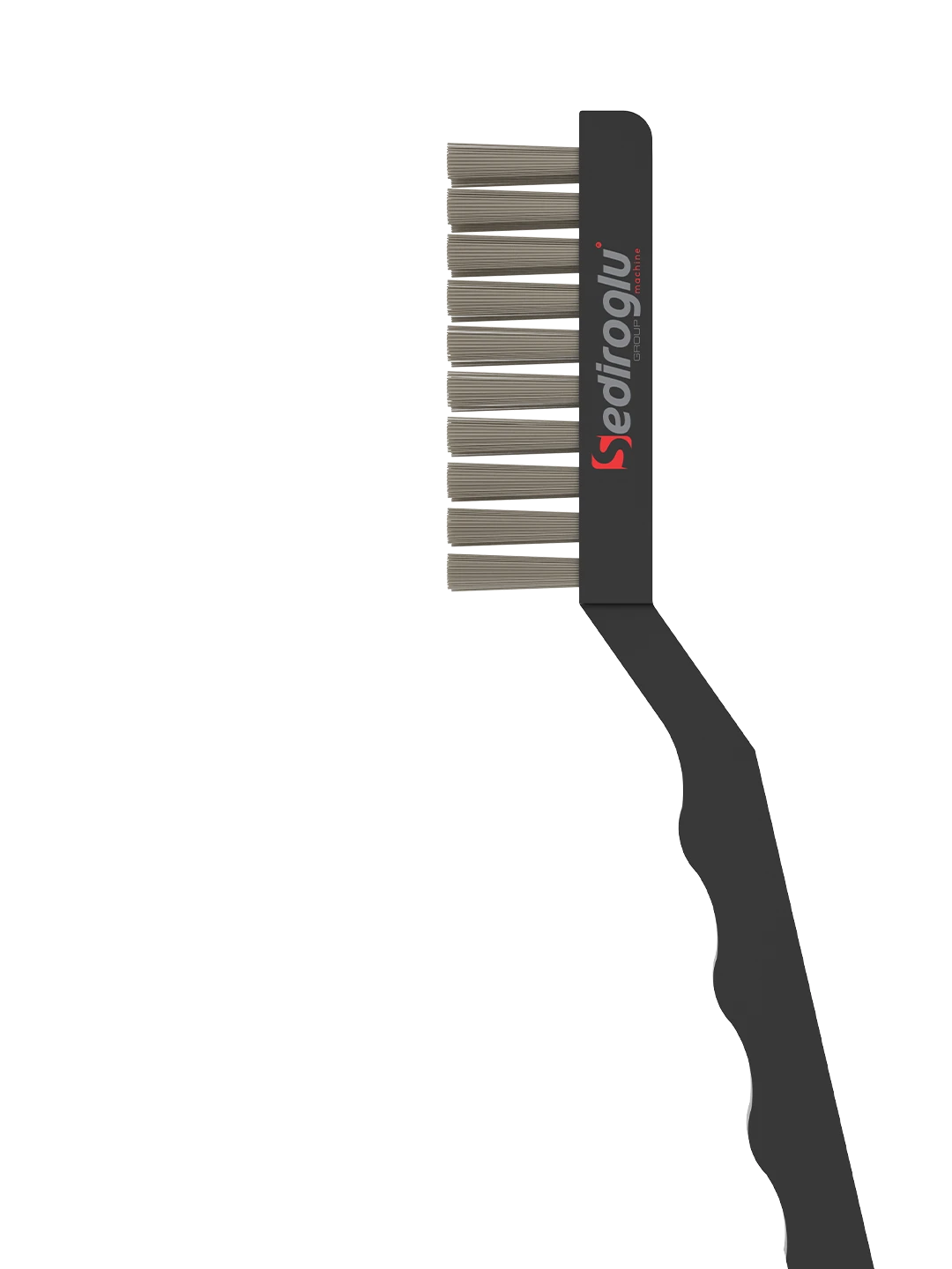 Manual filter bag cleaning brush with ergonomic handle