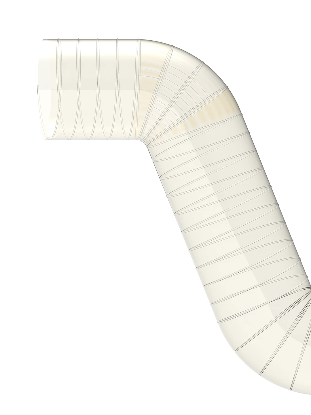 Metal spring reinforced elastic dust suction hose