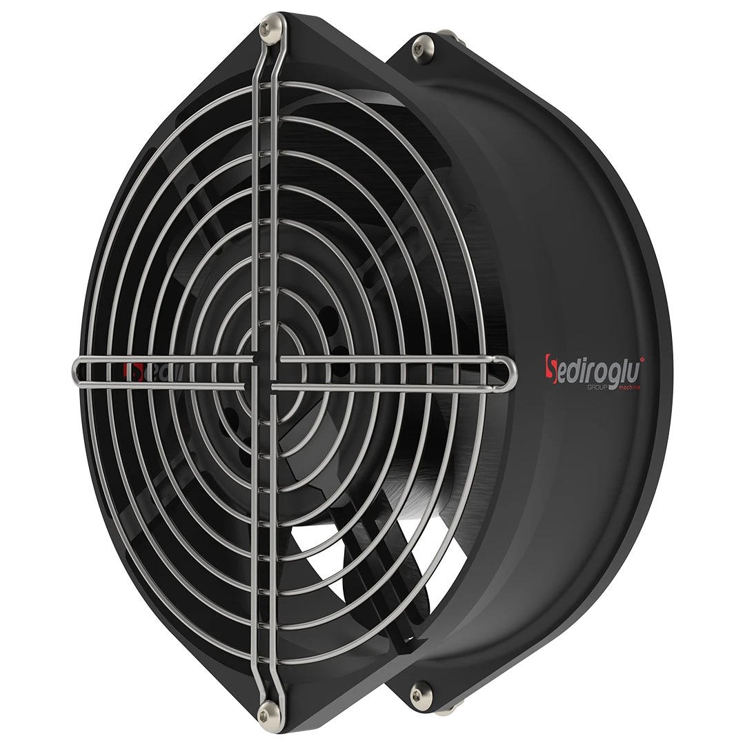 Rear-mounted cooling fan ensuring effective heat dissipation for low-speed motors in Vitamin Dosing Machine applications.