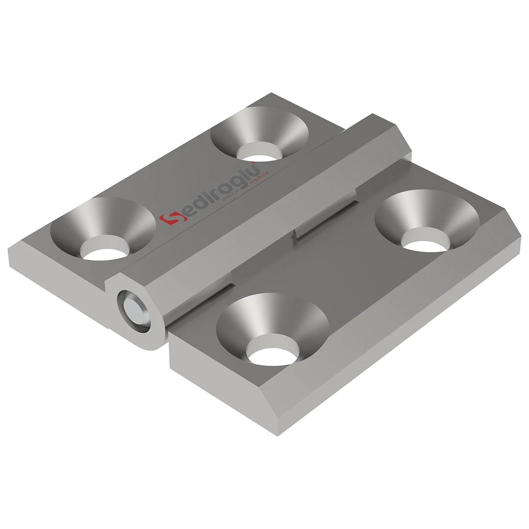 Front view of electrical box cover hinge structure