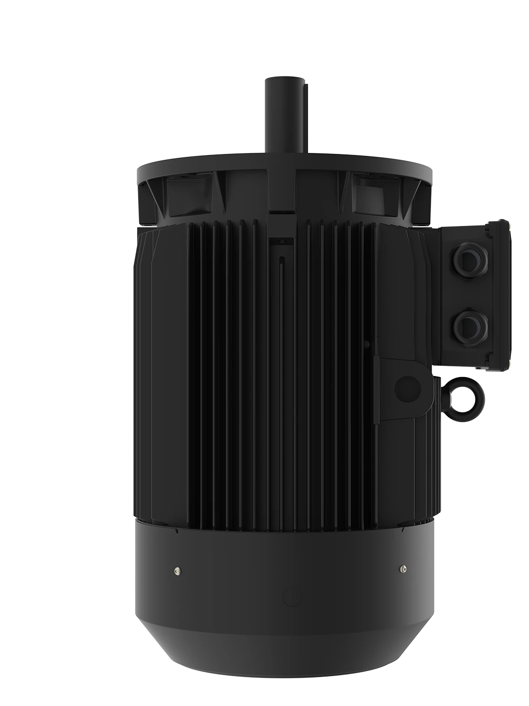 Front view showing durable motor housing and ventilation structure