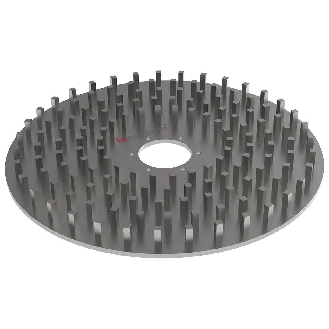 Square blade (lema) elements mounted on rotor body