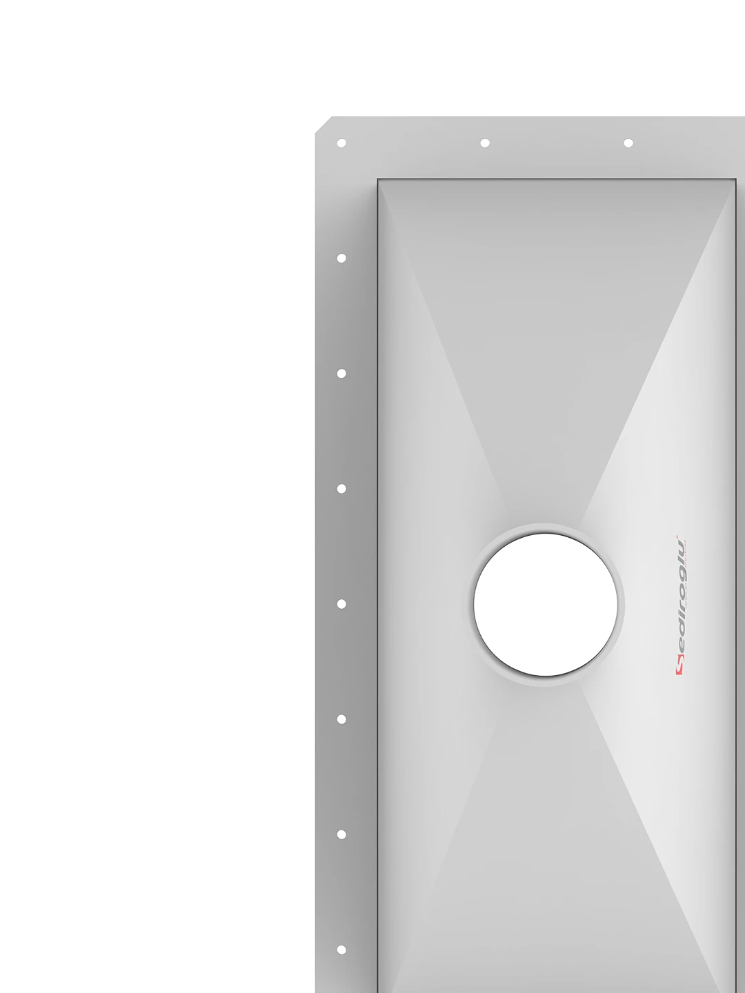 Front view of lower discharge bunker spare part showing strong structure designed for controlled material discharge and long service life
