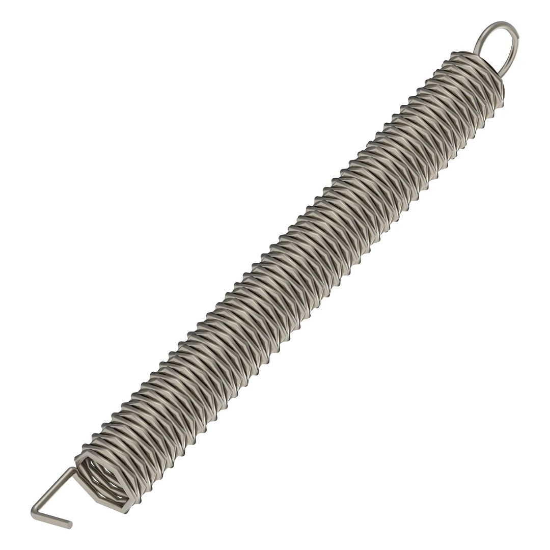 Side profile of metal spring spare part highlighting coil structure for consistent tension and controlled mechanical movement