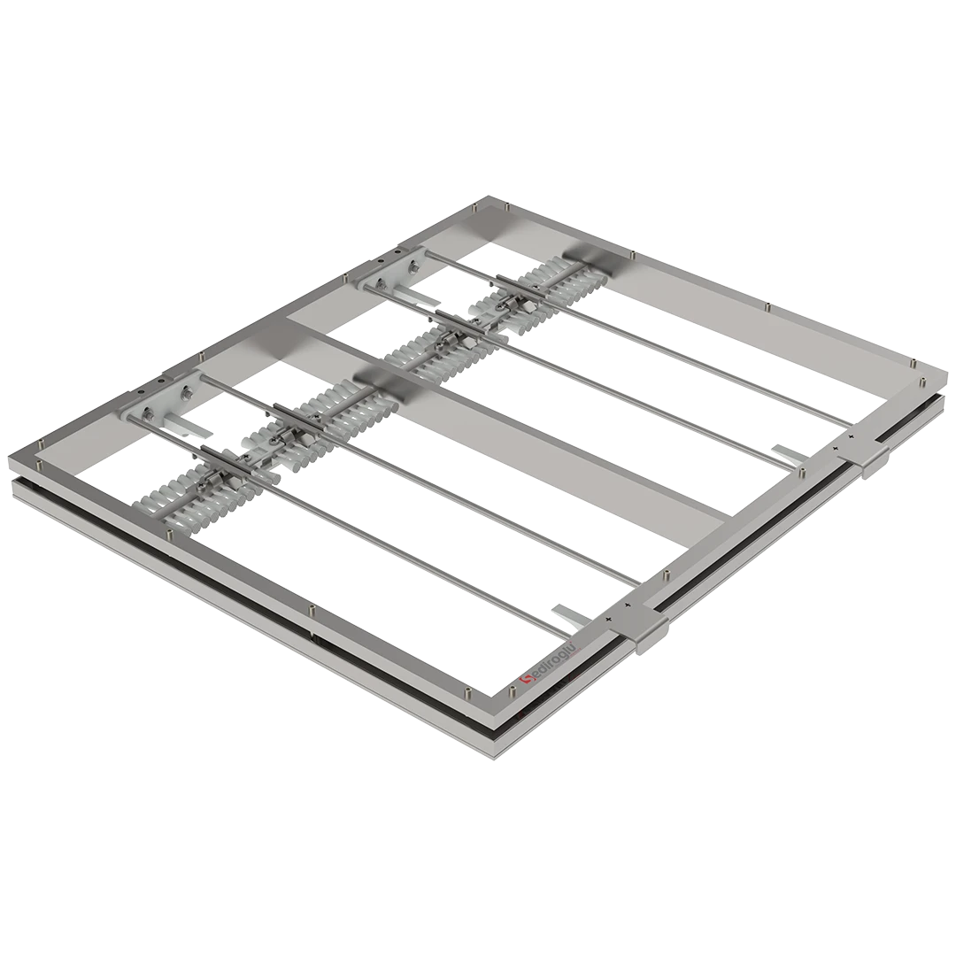 Side profile of jumbo sieve frame highlighting strong construction and vibration resistance