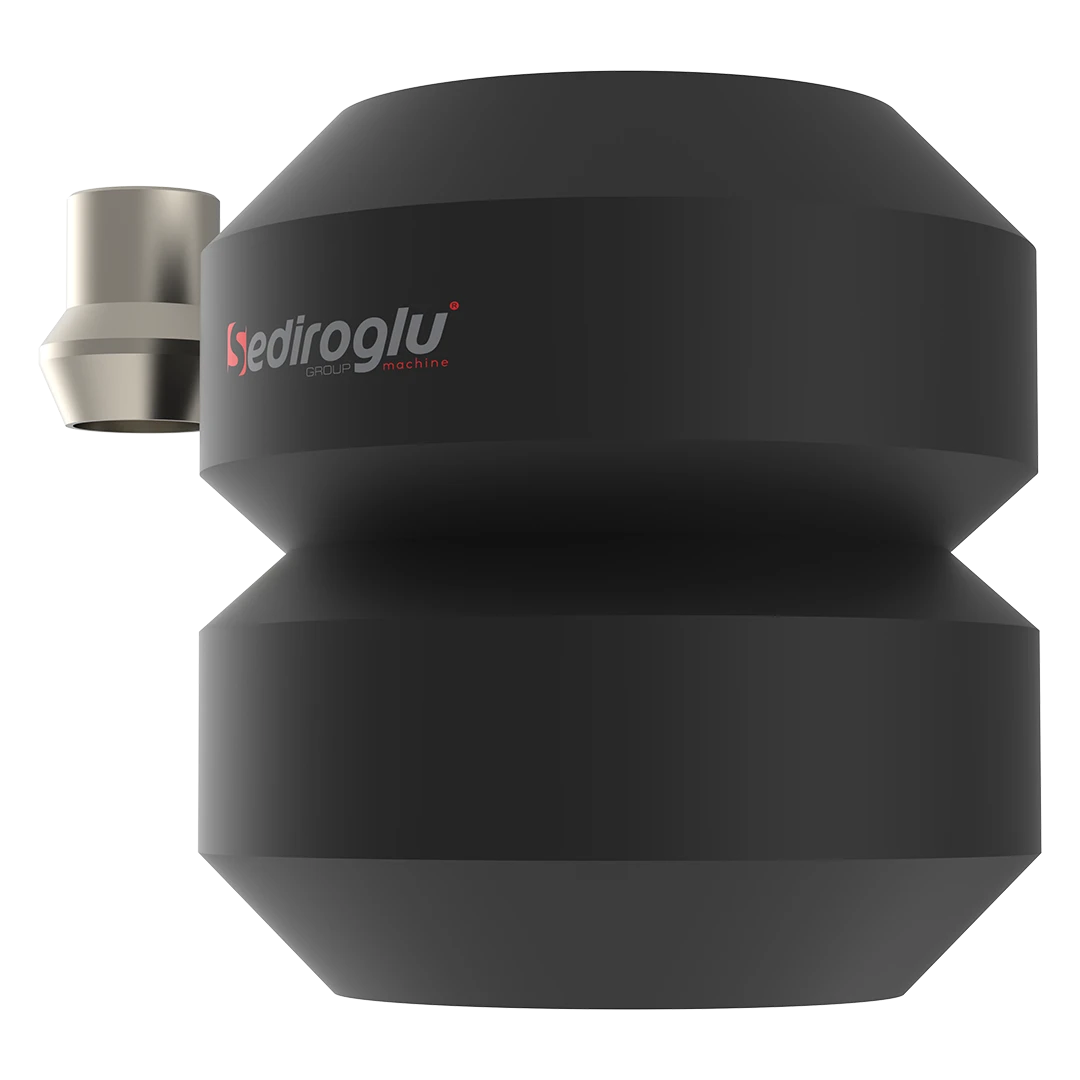 Installed vibration mount supporting purifier chassis and providing balanced vibration transmission during operation