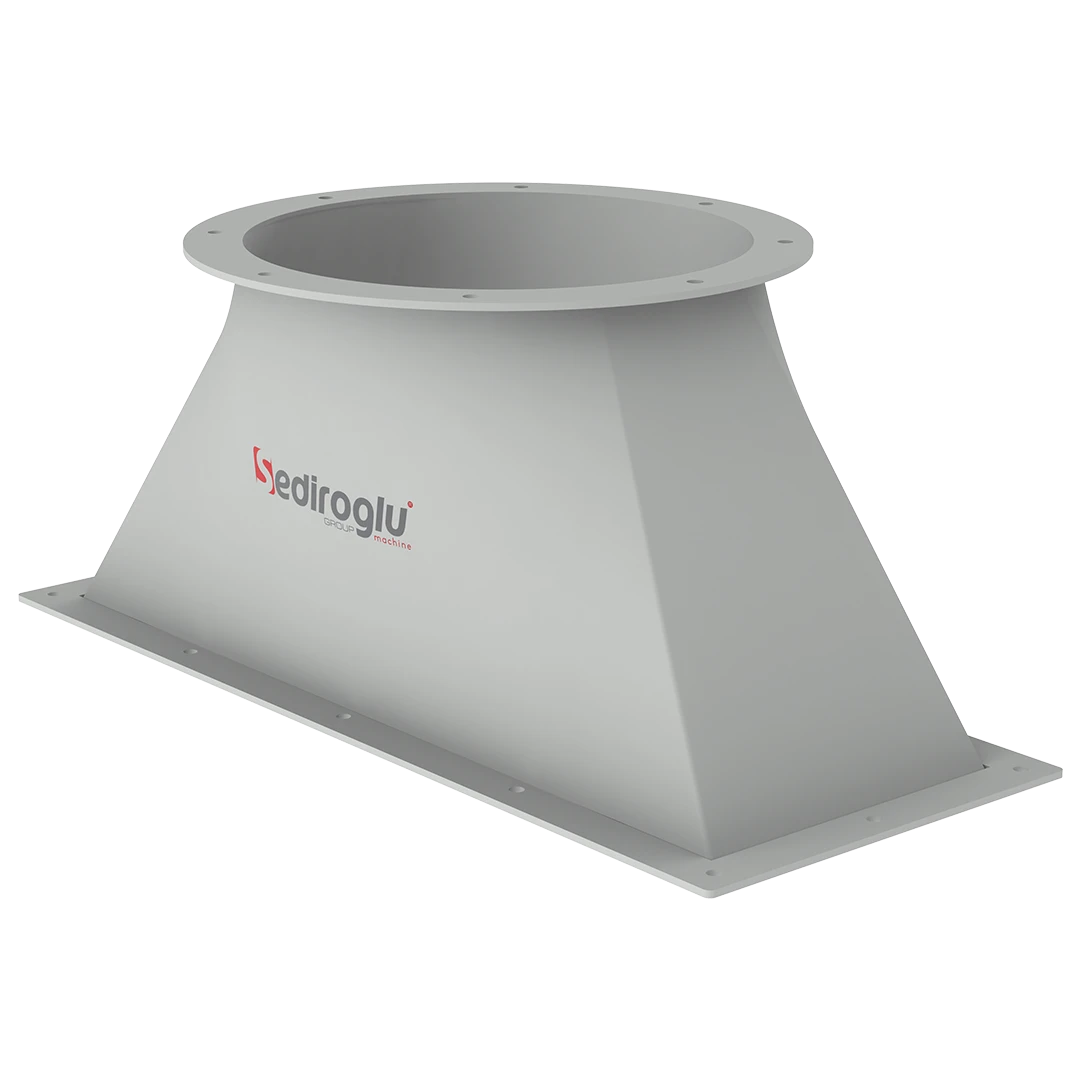 Front view of bunker spare part showing robust industrial structure designed for controlled airflow and reliable operation