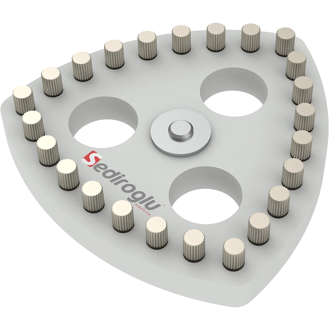 Front view of the Sieve Cleaning with Brush showing durable brush construction for Small Plansifter Twin and all Control Sifter systems.