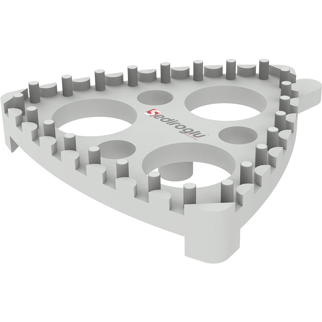 Side view highlighting the durable construction of the Sieve Cleaning With Studs Brush.